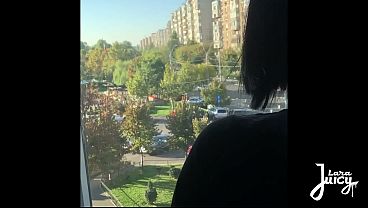 Image PUBLIC WINDOW DILDO FUCK - Secret Suction BJ & Ride, Empty Hall Risky Squirt | LaraJuicy