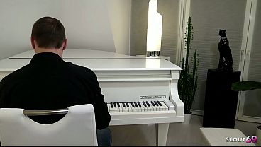 Image German Curvy Girl with big natural saggy Tits get her First MMF Threesome at Amateur Porn