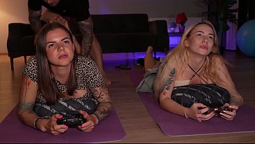 Image Gaming With Roommates My Cock Sliding In Both Pussies Nonstop
