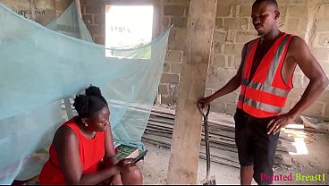 Image Harvey the site worker forfeit his payment to fuck madam wet creampie pussy in the site