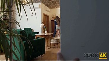 Image CUCK4K. Sexy babe's cuckold husband is filming her jumping on a stranger's cock