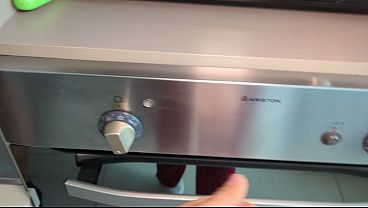 Image The new MILF stepmother surprises her stepson in the kitchen wearing sexy pajamas