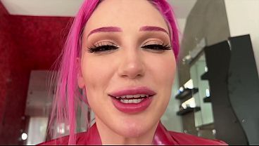 Image Latex Bimbo Worships Uncut Cock - Lily Lou x Mick Blue