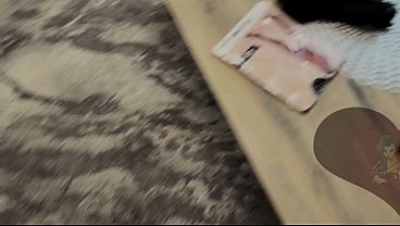 Image Amazingly beautiful hot big tits real redhead teacher in stockings plays with balls and big dick of neighbor