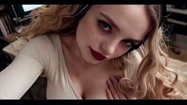 Image horny young girl sitting down with desire AI