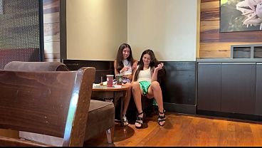 Image What would you do if you saw us taking off our panties and putting plugs in our asses? The guys couldn't resist and came up to us first.