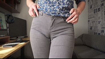 Image Naughty Colleague Seduces You With Camel Toe In Tight Jeans