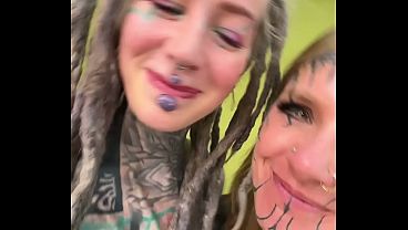 Image Behind the Scenes with Tattooed Girls