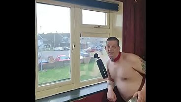 Image naked and exposed in public view did not stop me using my masturbation machine till it made me cum as people walk by my window from outside with the 1 vote down wanker