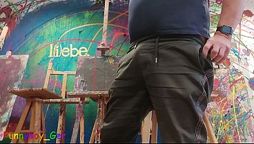 Image The artist swings his brush: masturbating in the art space. (S)