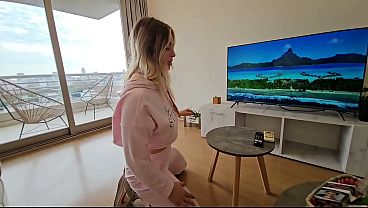 Image Beautiful blonde with a big ass rides me hard until the final cumshot