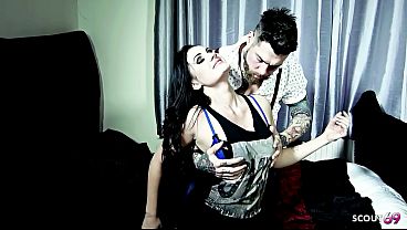 Image Slim black hary Inked Blue Eyes Emo Girl have Sex with Stranger Backstage at Party and nobody knows