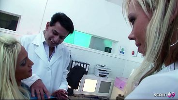 Image Sexy Nurse and Doctor seduce Mature woman with Monster Tits to crazy FFM 3Some Fuck at Hospital