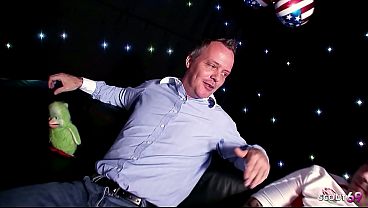 Image American patriot Monster Fake Tits MILF get her First MMF Threesome Fuck by two older Guys without condom