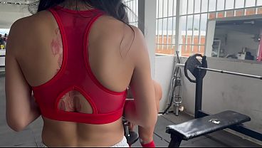 Image My transgender trainer gets horny when she makes me do squats without clothes and starts touching my ass and tits - MAY HERNANDEZ