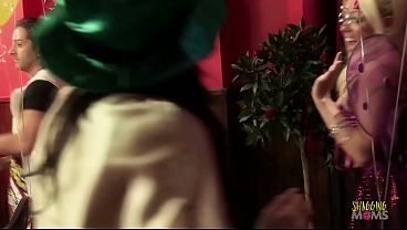 Image A couple of busty milfs dressed up in costumes have their dirty pussies filled with big cocks