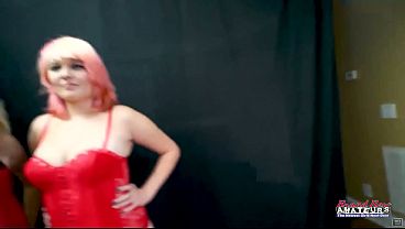 Image Jackie Inked Blonde And Trinity Busty Exotic Double BJ Threesome Heat!