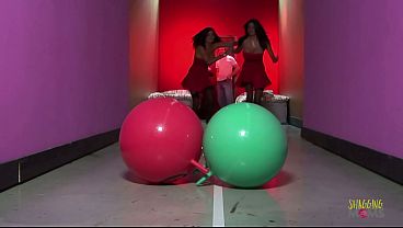 Image As the couple fucks passionately the two brunette lesbians with big boobs decide to have their own fun