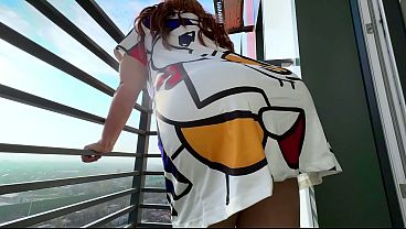 Image Hot stepmom stands on the balcony, then sucks off her stepson in the hall and gives her tight ass to anal