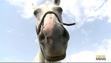 Image In the field Outdoor the brunette milf with big boobs spreads her cheeks for ass eating and anal