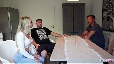 Image Cuckold husband must watch while his skinny German Teen Girlfriend get no condom Fuck by Fat Cock old Guy