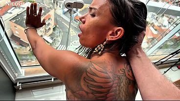 Image FIRST TIME ANAL - Tattoed Petite MILF Latina Begs During Rough Anal Riding and Doggy Style POV