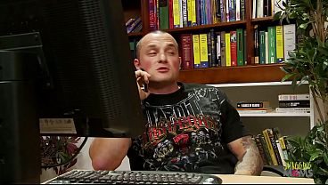 Image After so much blowjob this blonde milf with amazing fake tits finally manages to squeeze and swallow cum