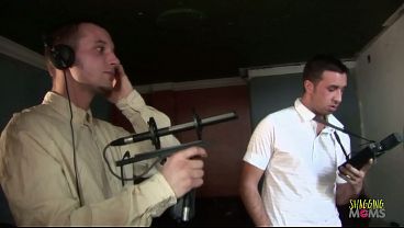 Image As they hunt for ghosts they come across a blonde and brunette milf who crave an anal foursome