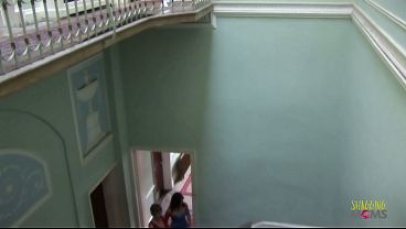 Image As the blonde milfs ring the bell men arrive to satisfy them with an anal threesome and DP