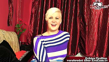 Image Kurzhaarige deutsche Blondine macht ihr erstes Sex Casting