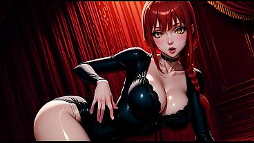 Image 6on1 Triple Penetration Hard Anal Gangbang Makima from Chainsaw Man Anime - AI Generation Anal