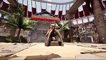 Image Lara went into heat and decided to ride the dick-shaped attraction with her wet pussy.