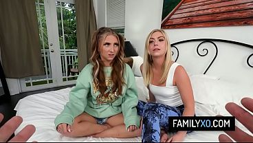 Image Horny babes wearing sexy maid outfits fuck with their stepdad - Macy Meadows, Krissy Knight