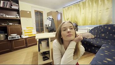 Image Hot and beautiful housewife is cho.king with sperm - perfect blowjob