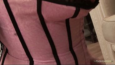 Image Brunette milf uses her big tits to distract her husband from the sports game