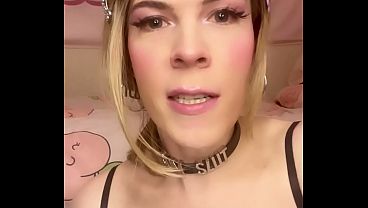 Image Chastity Sissy Jessica Bloom Destroyed by HUGE BBC Dildo - Hands-Free Sissygasm & Cum Swallow!