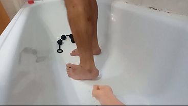 Image The rubber hand stretches my anal hole well.