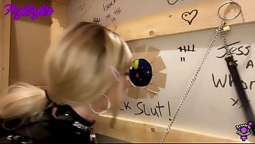 Image Cute Femboy Jessica Bloom's First Glory Hole Visit - Swallows Cum In Mouth!