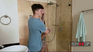 Image Curvy stepmom invite stepson to join her in the shower - Queen Rogue