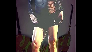 Image sexy Brazilian Sissy shemale pumps her tight little ass pipe PMV