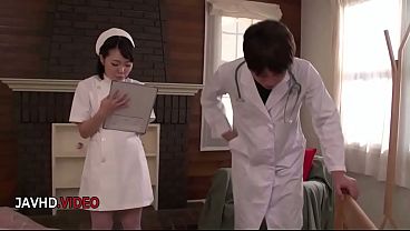 Image Shaved Pussy Ui Kinari gives naughty blowjob then slips stockings Nurse