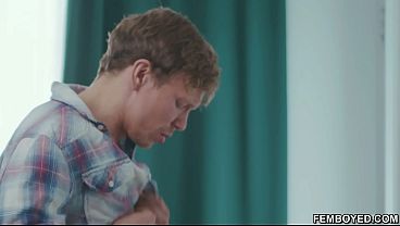 Image Femboy with insane DEEP THROATING skills! Axelle Rose swallows Ethan Chase's entire HUGE dick! Next Chase rips Rose's pants apart for quick access to his ass!