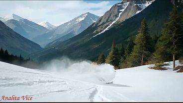 Image Naked skiing and hot chubby stranger lesbian. Muscle woman and BBW lesbians sex in the snow (By AI)