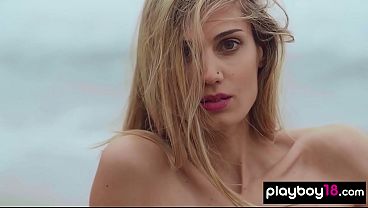 Image Extra skinny Italian naked MILF Francy Torino playing with her baloons