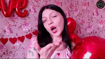 Image Blue-eyed brunette fucked hard in mouth and doggy style on Valentine's day