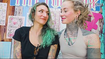 Image Inked Sluts Double Blowjob Then Anal Fuck Tattoo Session Ends with Cum Glazing New Leg Ink