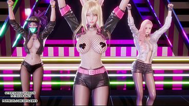 Image [MMD] Blackpink - Whistle Ahri Akali Seraphine Sexy Kpop Dance League of Legends Hentai Uncensored 4K 60FPS