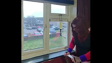 Image as a crossdresser i really do not care who is watching me from outside with the 1 vote down wanker