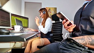 Image Caught masturbating at work! His coworker sat on his cock!