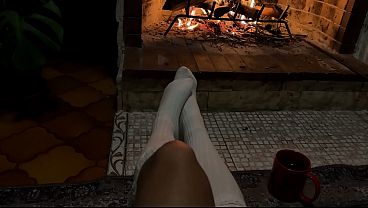 Image Cozy chilling with me in front of the fireplace..
